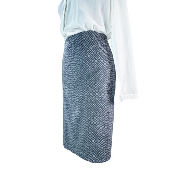 LOFT Grey Textured Cotton Blend Pencil Skirt - Size XL - Picture 4 of 7